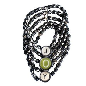 5 Strand Typewriter Key JOY Elastic Bracelet